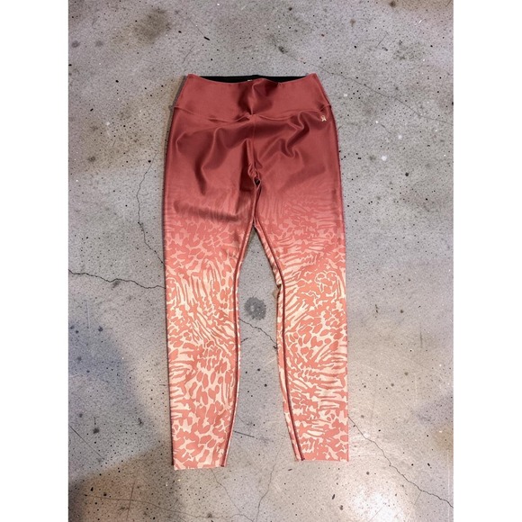 Good American Pants - Good American Ombre Leopard Print High Waisted Leggings Red Peach Womens Size 4